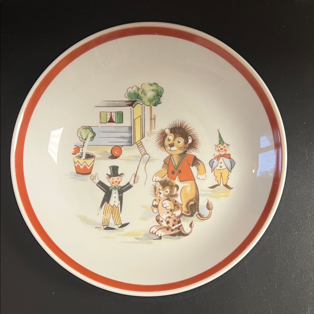 Vintage Kahla German Democratic Republic Circus Themed Plate 1960